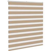 Berkfield Home Elegant Zebra Blind Sand Brown 125x100 cm Fabric Width 120.9 cm P