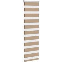 Berkfield Home Elegant Zebra Blind Sand Brown 50x100 cm Fabric Width 45.9 cm Pol in Tan