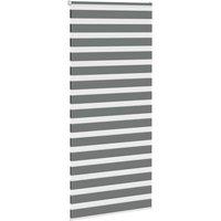 Berkfield Home Elegant Zebra Blind Dark Grey 115x230 cm Fabric Width 110.9 cm Po