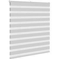 Berkfield Home Elegant Zebra Blind Light Grey 125x150 cm Fabric Width 120.9 cm P