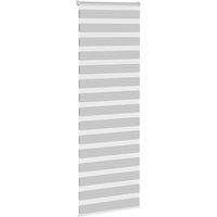 Berkfield Home Elegant Zebra Blind Light Grey 85x230 cm Fabric Width 80.9 cm Pol