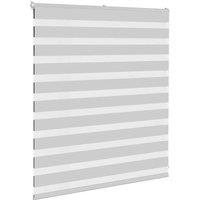 Berkfield Home Elegant Zebra Blind Light Grey 135x100 cm Fabric Width 130.9 cm P