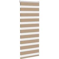 Berkfield Home Elegant Zebra Blind Sand Brown 55x100 cm Fabric Width 50.9 cm Pol