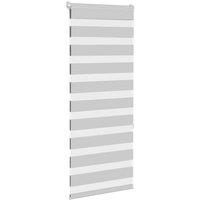 Berkfield Home Elegant Zebra Blind Light Grey 55x150 cm Fabric Width 50.9 cm Pol