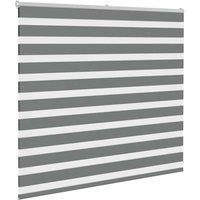 Berkfield Home Elegant Zebra Blind Dark Grey 160x100 cm Fabric Width 155.9 cm Po