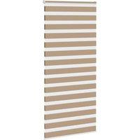 Berkfield Home Elegant Zebra Blind Sand Brown 100x200 cm Fabric Width 95.9 cm Po