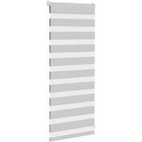 Berkfield Home Elegant Zebra Blind Light Grey 55x100 cm Fabric Width 50.9 cm Pol