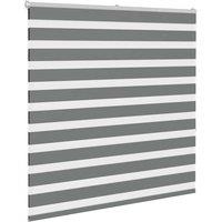 Berkfield Home Elegant Zebra Blind Dark Grey 140x150 cm Fabric Width 135.9 cm Po