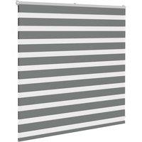 Berkfield Home Elegant Zebra Blind Dark Grey 140x100 cm Fabric Width 135.9 cm Po