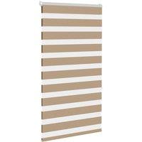 Berkfield Home Elegant Zebra Blind Sand Brown 85x150 cm Fabric Width 80.9 cm Pol in Light Brown