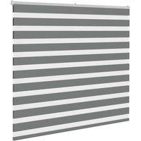 Berkfield Home Elegant Zebra Blind Dark Grey 160x150 cm Fabric Width 155.9 cm Po