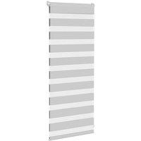 Berkfield Home Elegant Zebra Blind Light Grey 60x100 cm Fabric Width 55.9 cm Pol