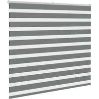 Berkfield Home Elegant Zebra Blind Dark Grey 155x100 cm Fabric Width 150.9 cm Po