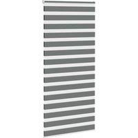 Berkfield Home Elegant Zebra Blind Dark Grey 110x200 cm Fabric Width 105.9 cm Po
