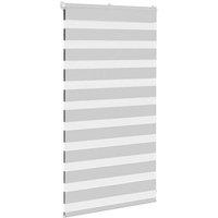 Berkfield Home Elegant Zebra Blind Light Grey 90x100 cm Fabric Width 85.9 cm Pol