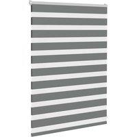 Berkfield Home Elegant Zebra Blind Dark Grey 110x100 cm Fabric Width 105.9 cm Po
