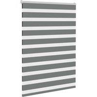 Berkfield Home Elegant Zebra Blind Dark Grey 100x150 cm Fabric Width 95.9 cm Pol