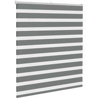 Berkfield Home Elegant Zebra Blind Dark Grey 135x100 cm Fabric Width 130.9 cm Po