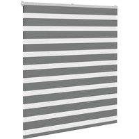 Berkfield Home Elegant Zebra Blind Dark Grey 125x100 cm Fabric Width 120.9 cm Po