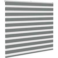 Berkfield Home Elegant Zebra Blind Dark Grey 155x150 cm Fabric Width 150.9 cm Po