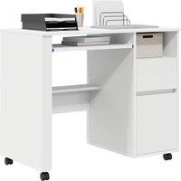 Berkfield Home White White Computer Desk with Drawers White MDF, Particle board