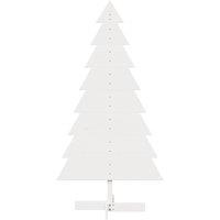 Berkfield Home Festive Wooden Christmas Tree for Decoration White 150 cm Solid W