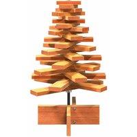 Berkfield Home Festive Wooden Christmas Tree for Decoration Wax Brown 60 cm Soli