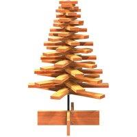 Berkfield Home Festive Wooden Christmas Tree for Decoration Wax Brown 80 cm Soli