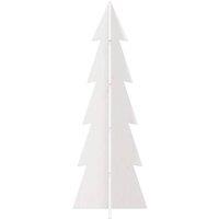 Berkfield Home Festive Wooden Christmas Tree for Decoration White 112 cm Solid W