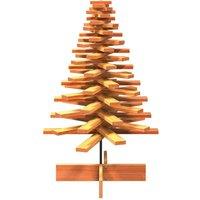 Berkfield Home Festive Wooden Christmas Tree for Decoration Wax Brown 100 cm Sol