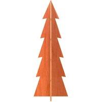 Berkfield Home Festive Wooden Christmas Tree for Decoration Wax Brown 112 cm Sol