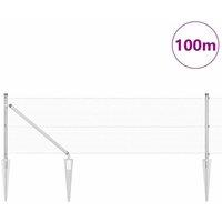 Berkfield Home Modern Welded Wire Fence with 13 Spike Posts 0.6x100 m Galvanised in Silver