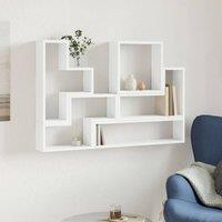 Berkfield Home Decorative Wall Shelf White 96x12x64 cm Engineered Wood | Size: 96 x 12 x 64 cm