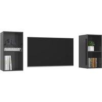 Berkfield Home Practical Wall-mounted TV Cabinets 2 pcs High Gloss Grey Engineer