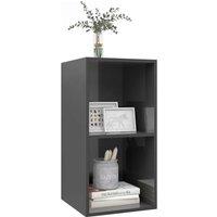 Berkfield Home Practical Wall-mounted TV Cabinet High Gloss Grey 37x37x72 cm Eng | Size: 37 x 37 x 72 cm