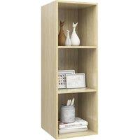 Berkfield Home Practical Wall-mounted TV Cabinet Sonoma Oak 37x37x107 cm Enginee in Light Brown | Size: 37 x 37 x 107 cm