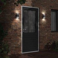 Berkfield Home Outdoor Wall Lights 2pcs Black Stainless Steel