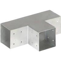 Berkfield Home Post Connector T Shape Galvanised Metal 101x101 mm in Silver