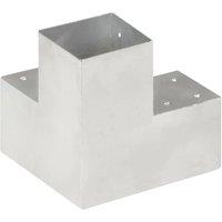 Berkfield Home Post Connector Y Shape Galvanised Metal 101x101 mm in Silver