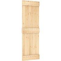Berkfield Home Sliding Door with Hardware Set 70x210 cm Solid Wood Pine in Light Tan