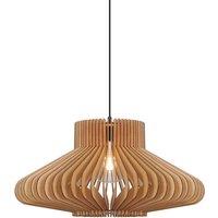 Nordlux Japenese Indoor Pendant Light Brown Wood E27 Slatted - Mains Powered, IP20