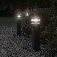 Berkfield Home Outdoor Floor Lamp with Sensor Black 50 cm Aluminium
