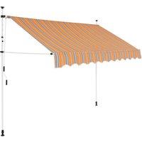 Berkfield Home Manual Retractable Awning 250 cm Yellow & Blue Stripes