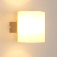 Goeco E27 Wooden Interior Wall Lamp Modern Design Wall Lamp Glass Lampshade in White