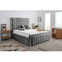 Furniture 786 Hamilton Chenille Fabric Upholstered King 5Feet Bed in Silver