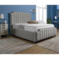 Furniture 786 washington Plush Velvet Upholstered Single 3Feet Bed in Silver