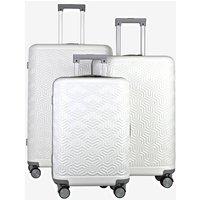JLY 3-Piece Hardshell Luggage Set with TSA Lock & Spinner Wheels in Off-White | Size: 1 Pack