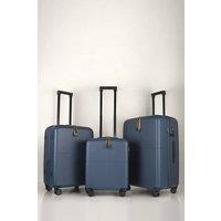 JLY Premium Suitcase Set, 100% Makrolon PC, 3PCS with Expandable Check-In in Navy | Size: 3 Pack