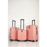 JLY Premium Suitcase Set, 100% Makrolon PC, 3PCS with Expandable Check-In in Peach | Size: 3 Pack
