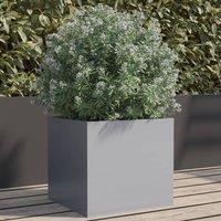 Berkfield Home Planter Silver 32x30x29 cm Galvanised Steel | Size: 32 x 30 x 29 cm